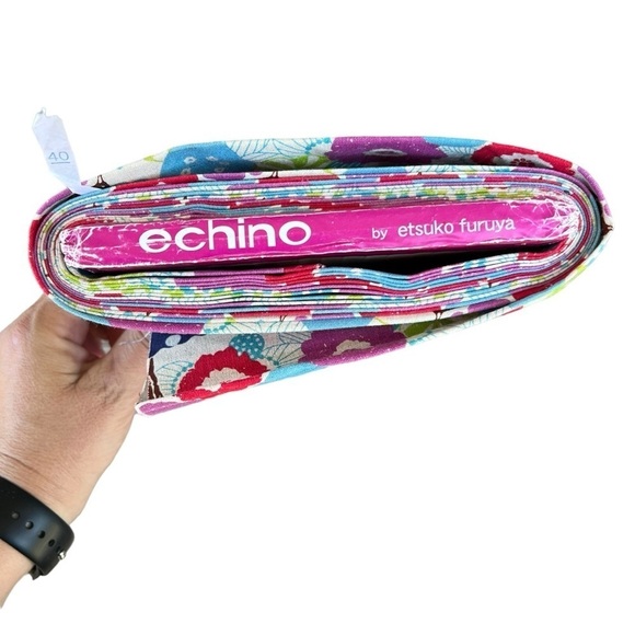 Echino Peck Linen Cotton Canvas Japanese Fabric 6.6 Yards Colorful Whimsical - Picture 6 of 12